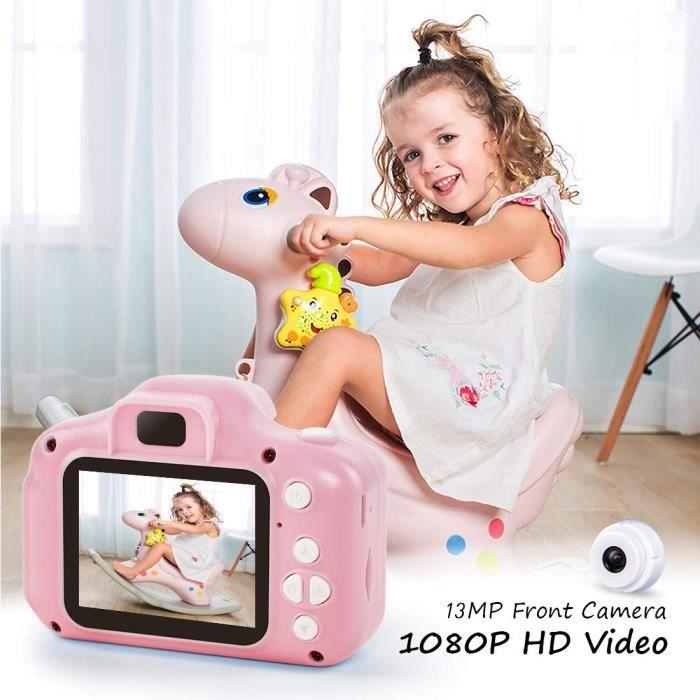 Appareil Photo pour Enfant - Kids Mate - Ecran 2,0 Pouces HD - 8MP/1080P - Carte TF 32 Go - Rose