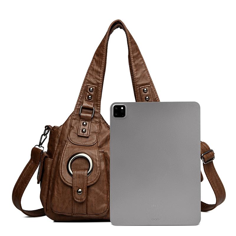 Vintage Leather Hobo Bag for Women Large Capacity Shoulder Bag Women Bags Ladies Leather Messenger Bags