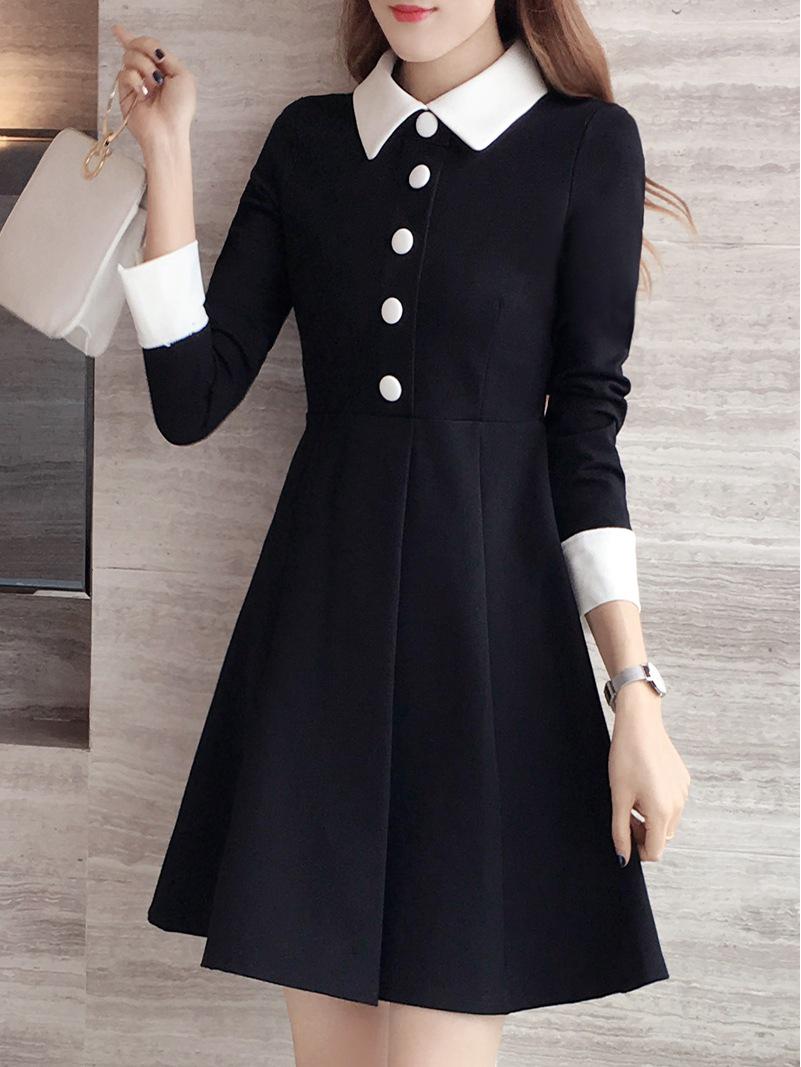 

Весна/Осень 2024 Платье-маленькое черное платье с высокой талией для пышных фигур Double Extra Large чёрный