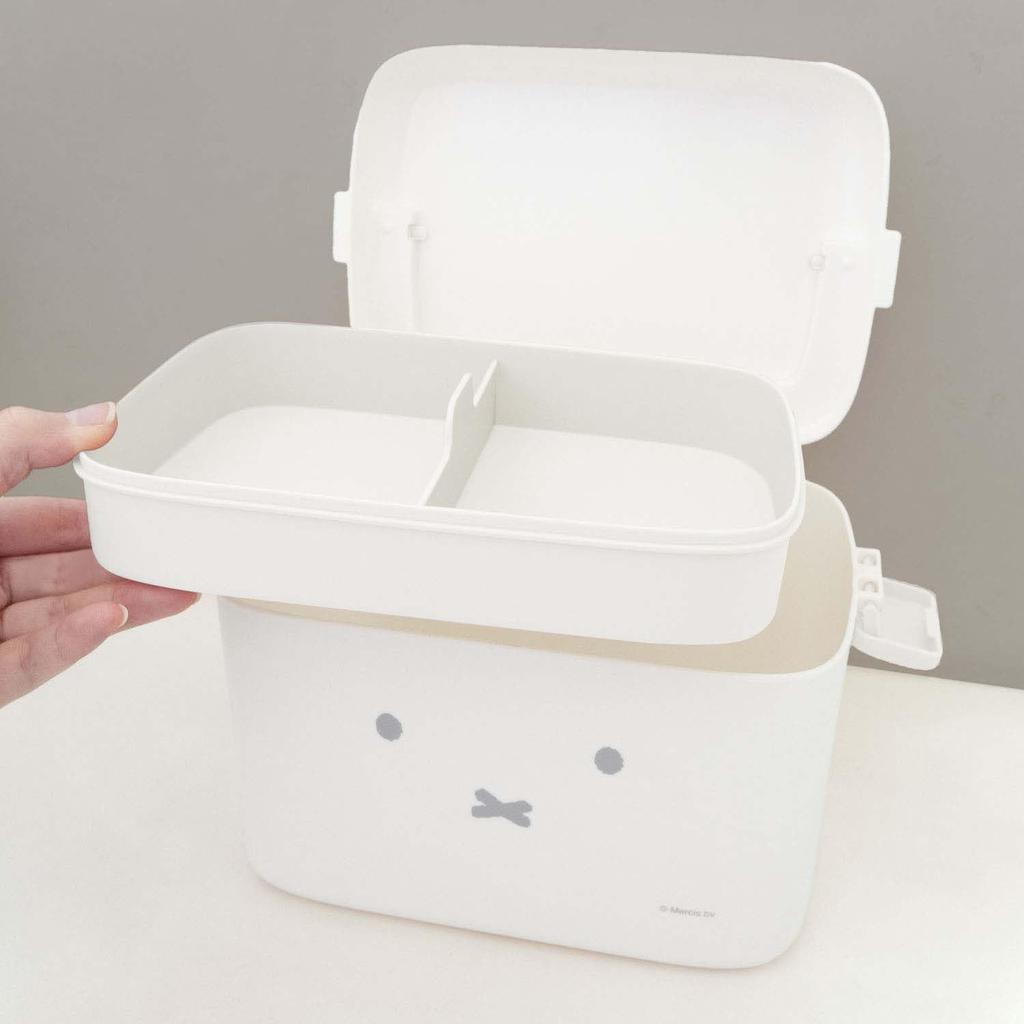 Okato Miffy Storage Case with Divider Tray for Easy Storage of Small Wide x High x 16cm Deep Items, Handle, 23.5cm 15.7cm