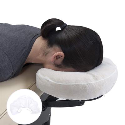 10 Stück/Packung Kopfstützenbezüge, passend für Einweg-Massage-Gesichtsstützen, Wiegenbezüge, Farbe Weiß, U-förmiger Kissenbezug, elastischer Vliesstoff