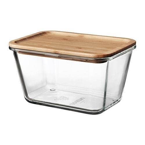 

IKEA IKEA Контейнер для хранения с крышкой 21x15x12см 365+ Стекло/Бамбук (292.690.69)