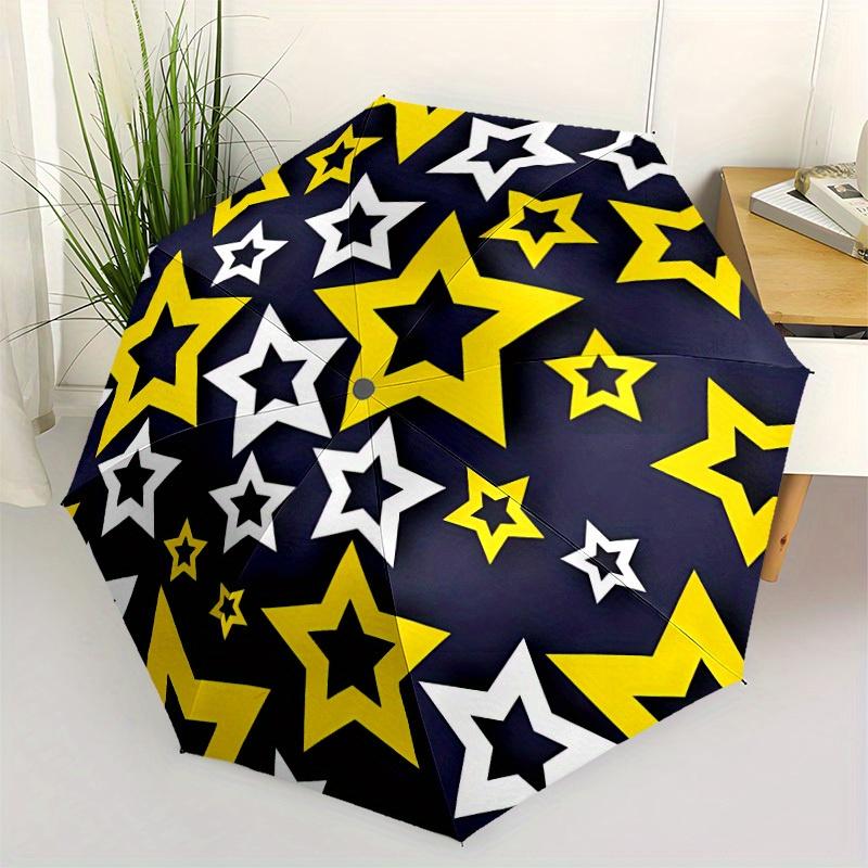 1pc Stars Night Automatic Open/close, All-Season Portable Folding Umbrella, Travel, Everyday, Formal Events - Compact Luxury Parasol, Outdoor Accessor