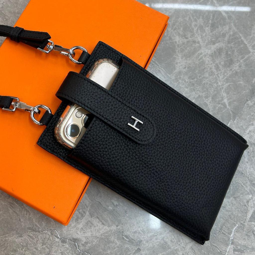 Handyhülle aus echtem Leder für Damen 2025 Neuer Stil Einzelnes Fach Dekorative Tasche Mode Stehende Kleine Tasche für Damen