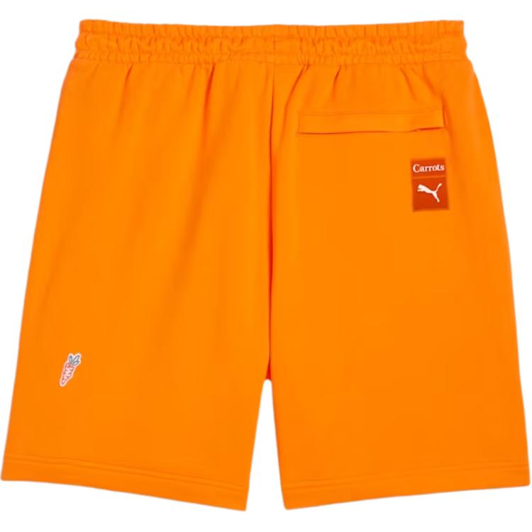 Puma X Carrots Collaboration Carrots SS24 Brand Logo Fashion Loose Fit Three-Quarter Casual Shorts Unisex shorts Orange 627447-45