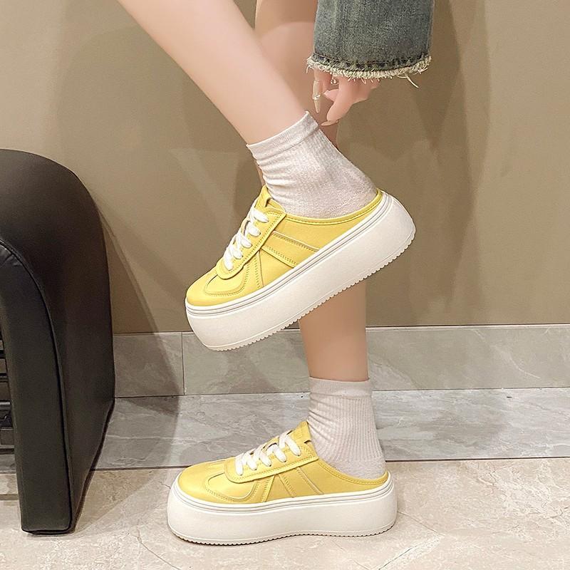 Solid color cool slippers women's outer slippers 2025 spring and summer new round head thick bottom fashion versatile casual cool slippers