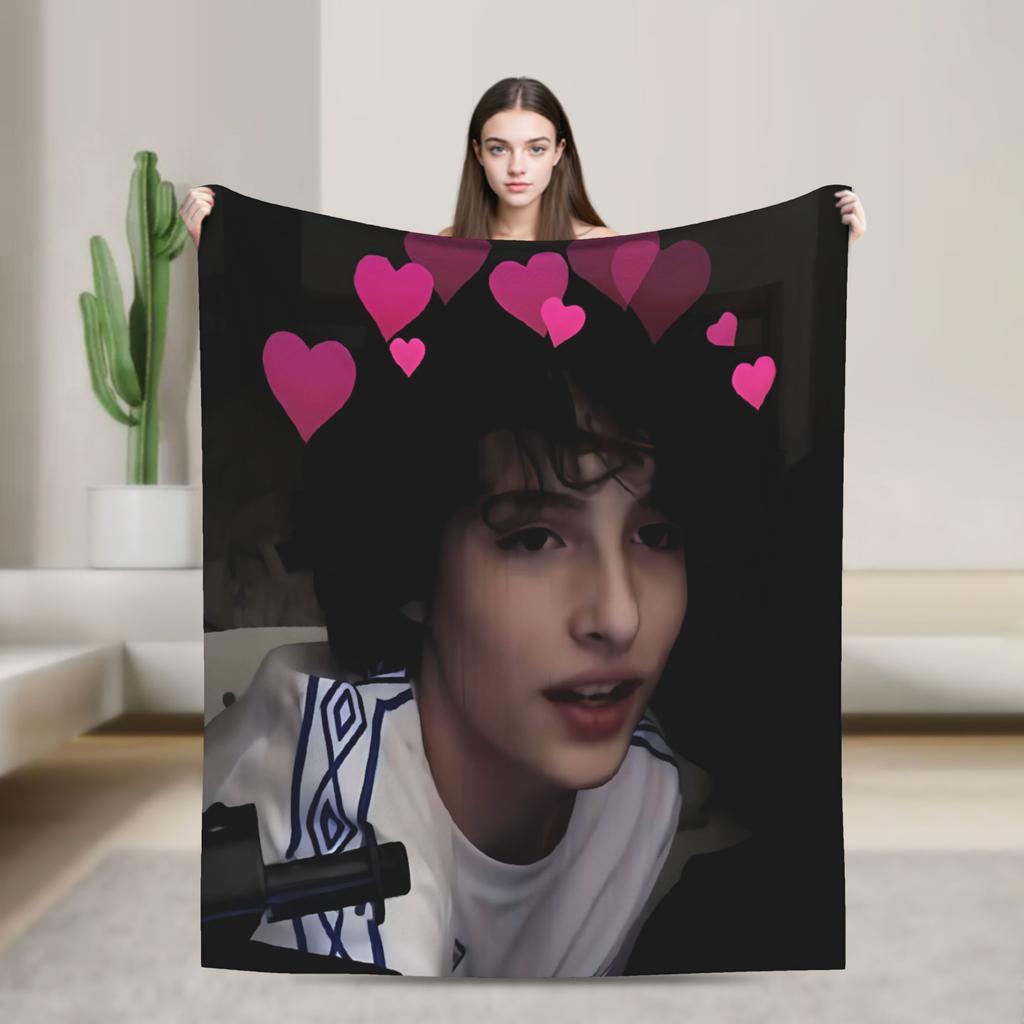 Finn Wolfhard Weiche Decke Junge Mädchen Plüsch Bettwäsche Überwürfe Ästhetisches Schlafzimmer Flanell Tagesdecke Sofabettbezug
