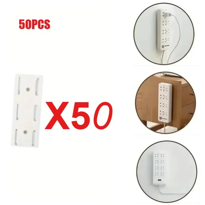 Self Adhesive Power Strip Holder Wall Mounted Removable Socket Fixer Cable Organizer for Office Home Desktop Storage Rack Use
