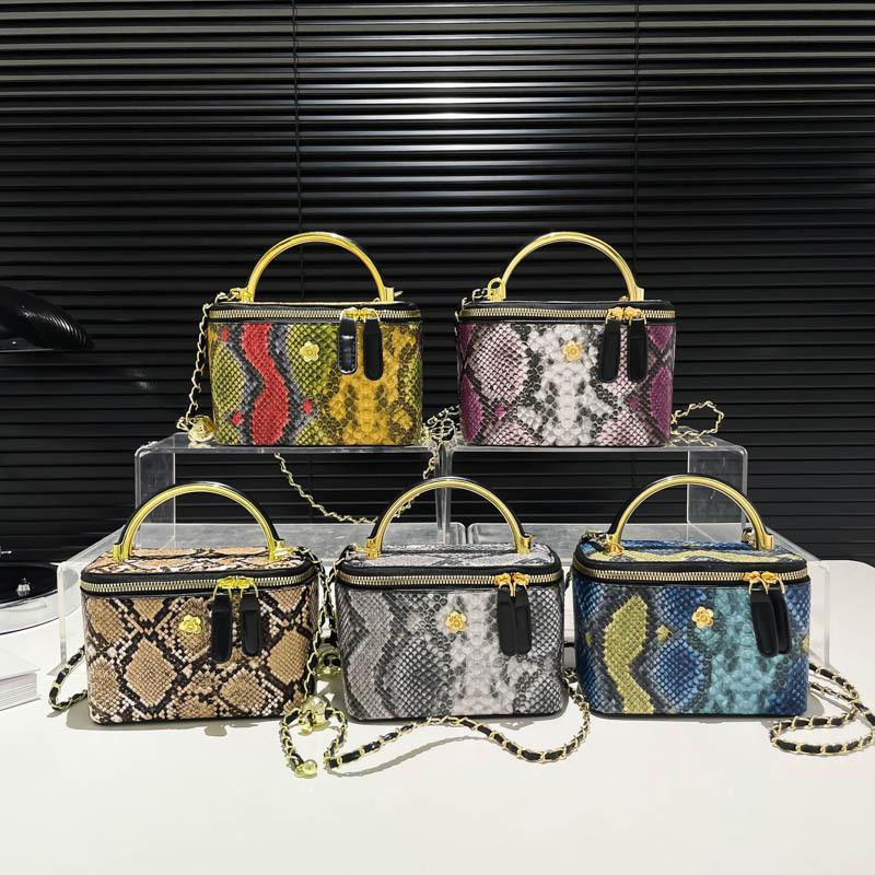 Personalized small bag 2025 new fashion niche snake pattern handbag women's versatile chain messenger box bag tide