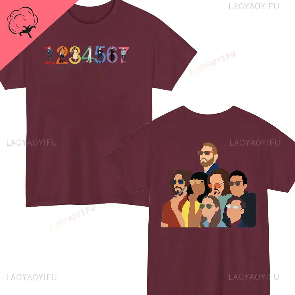 Retro The Umbrella Academy Double Sided Printed Cotton Tshirt Leisure Classic TShirts NoveltyShirt Loose Unique Tops