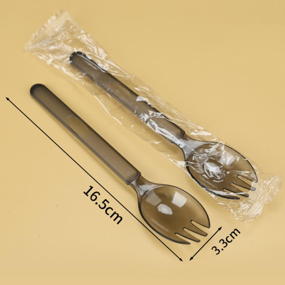 100Pcs Eco-Friendly Ice Cream Spoons Transparent Plastic Spoon  Outdoor Camping