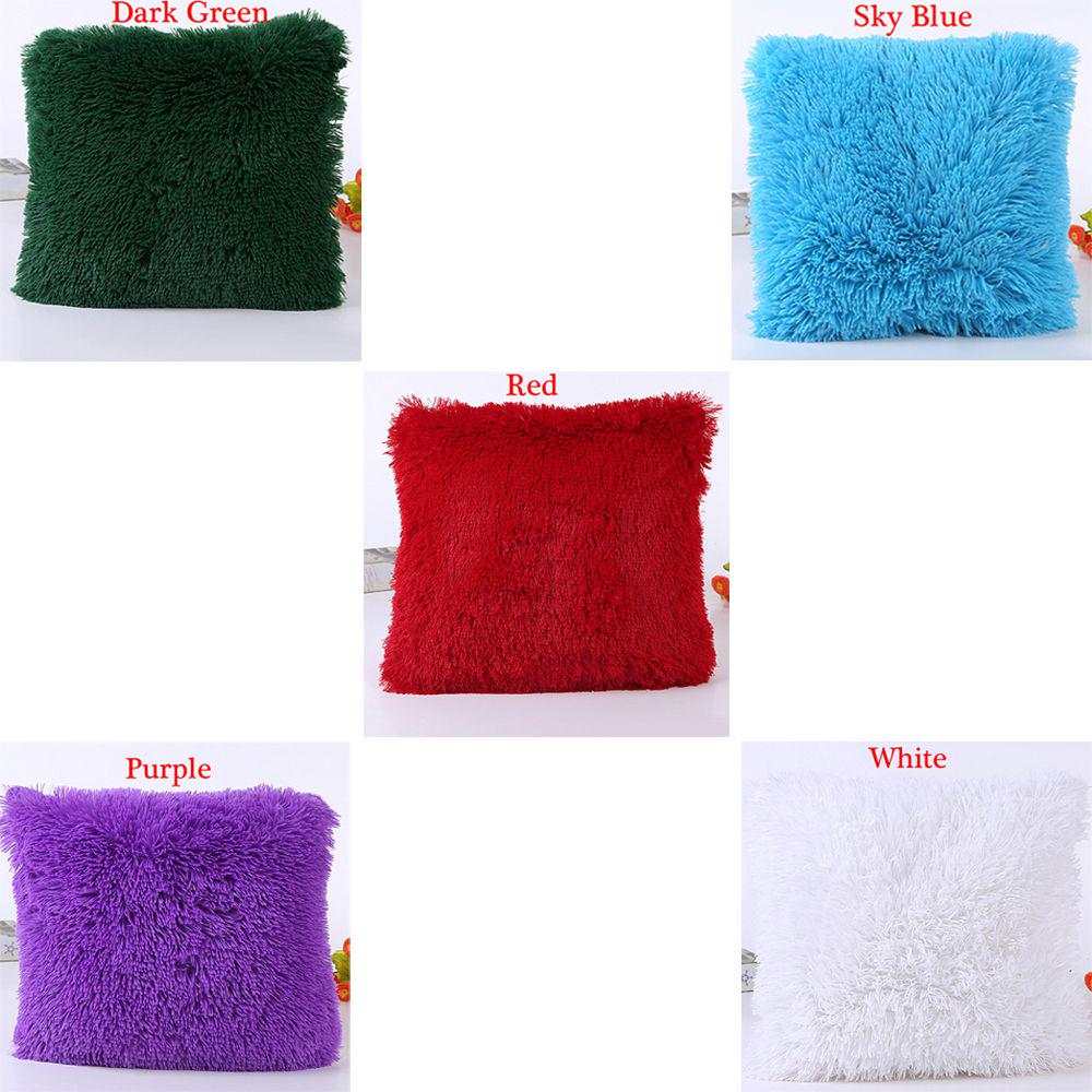 18" Soft Home Decor Waist Fur  Cushion Cover Winter Warm Throw Pillow Cases