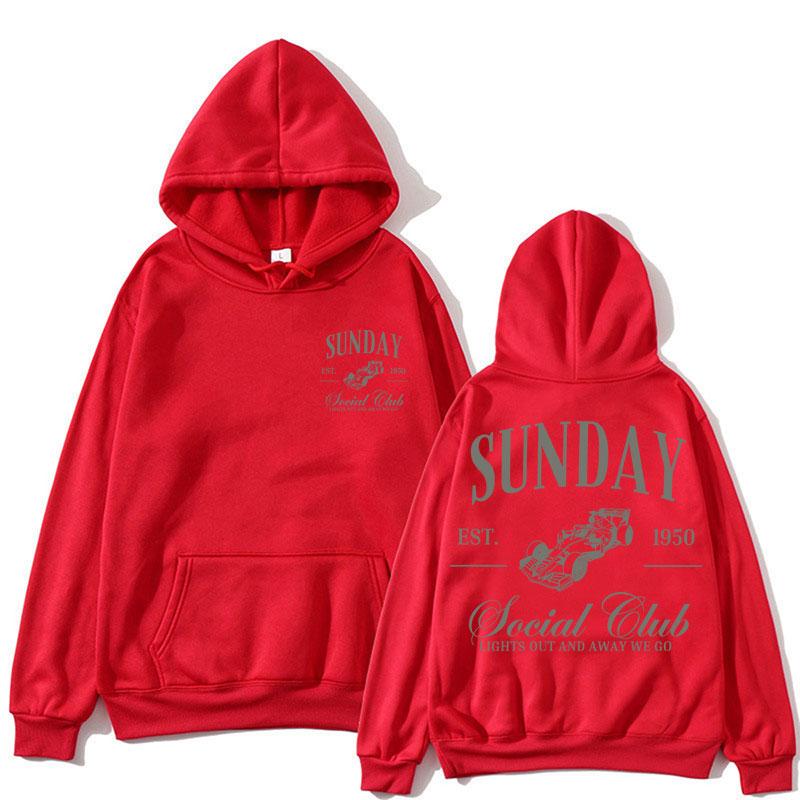 

Sunday Social Running Club Print Hoodie Men Women Sporty Racing Fashion Hoody Sweatshirt Fleece Oversized Y2k Long Sleeve 3XL