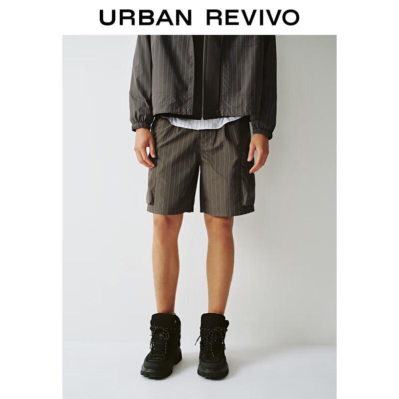 

UR Men s 2025 Spring Color-block Striped Elastic Waist Shorts UML650024 30