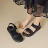 Augustine Black Sandals Women's 2025 New Summer Wear Velcro Flat-bottomed Sports Casual Beach Shoes