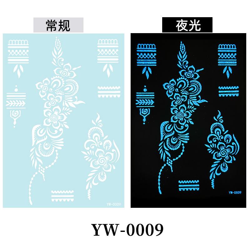 Blå Selvlysende Blonde Tatoveringsklistremerke Vanntett Midlertidig Tatovering Bryllup Ferie Tatovering