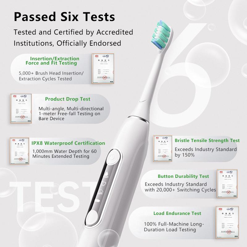 YBK Waterproof Ultrasonic Sonic Electric Toothbrush USB Wireless Rechargeable Soft Teeth Whitening Brush for Household Use