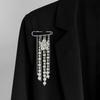 Vintage Long Tassel Brooch Pearl Multi-layer Chains Pin Waist Cinching Fixed Pin  Banquet Party