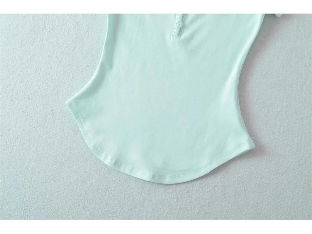 Damen Einfarbiges Slim-Fit T-Shirt mit Herzausschnitt & Gebogenem Saum