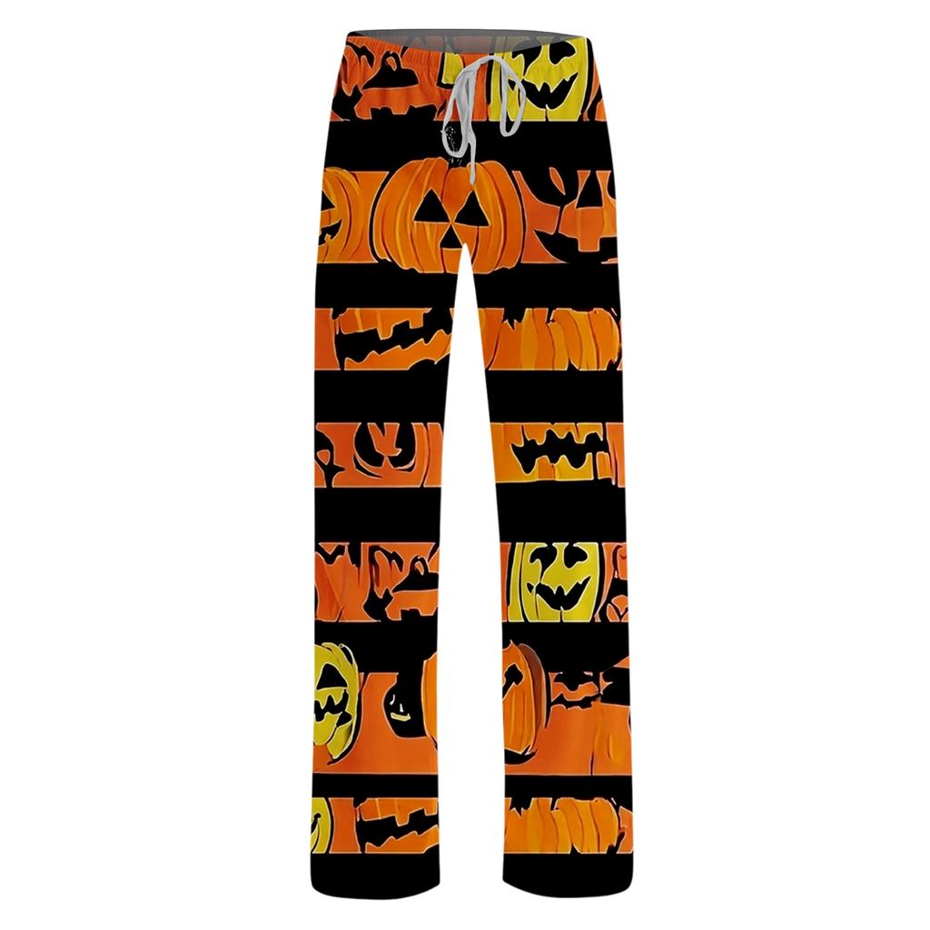 Women's Halloween Print Loose Fit Pajama Pants for Loungewear and Sleep