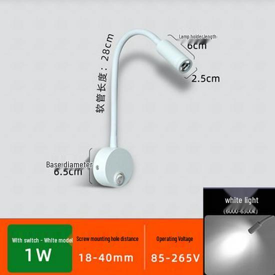 Flexible LED Spotlight: 1W/3W Wall Lamp for Clothing Store, Entrance, Painting, or Bedside Use