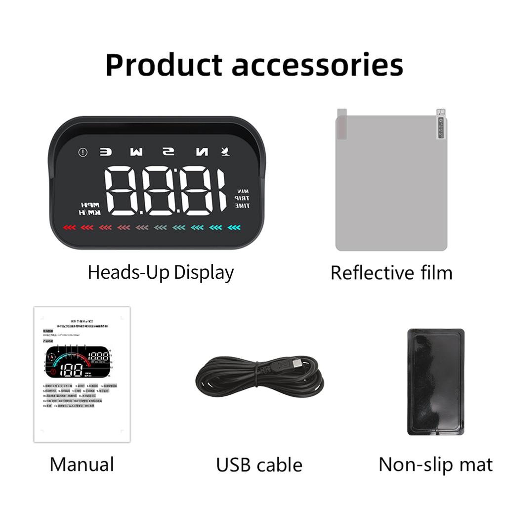 Heads-Up Display Digitální rychloměr GPS Rychloměr pro auto Zobrazuje směr rychlosti Čas jízdy