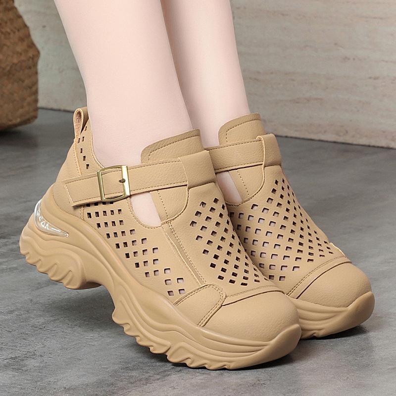 Summer Casual Shoes For Women Thick Soles Women's Lightweight Soft Soles Travel Hollow Breathable Sandals Comfortable And Simple