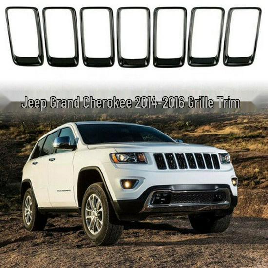 

Fit for 2014-2016 Jeep Grand Cherokee Gloss Black Grille Outer Trim