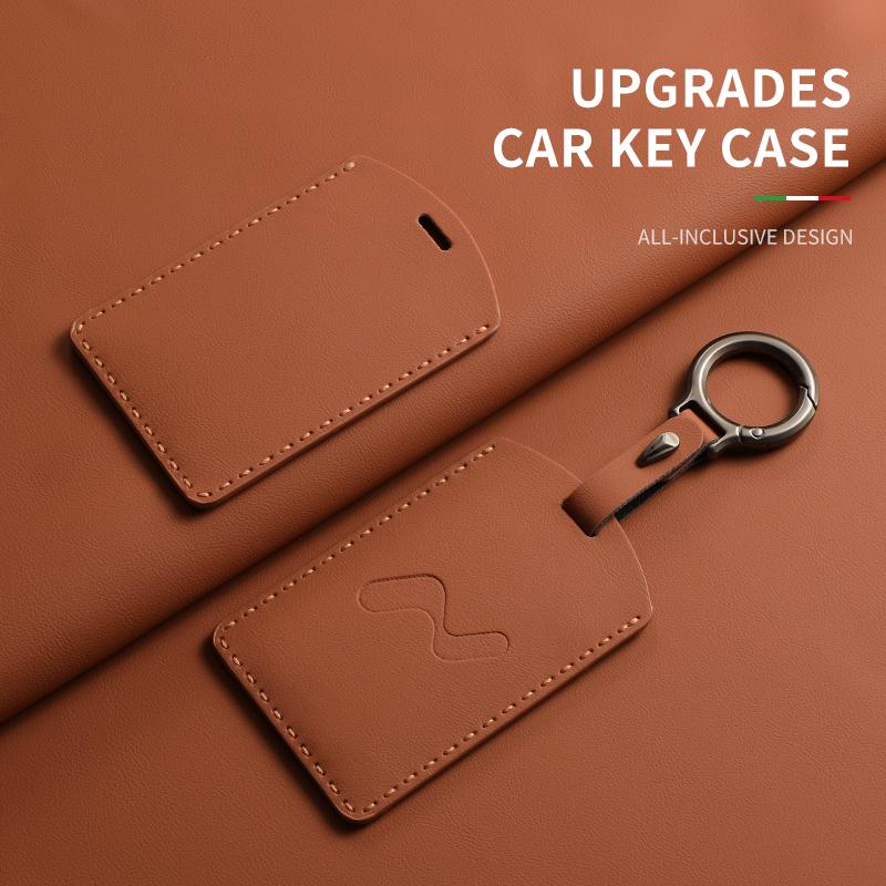 Car Key Case Cover For ONVO L60 L90 Coolray Leather Car Remote Key Case Cover Car Keychain Protector Shell Decorative Accessorie