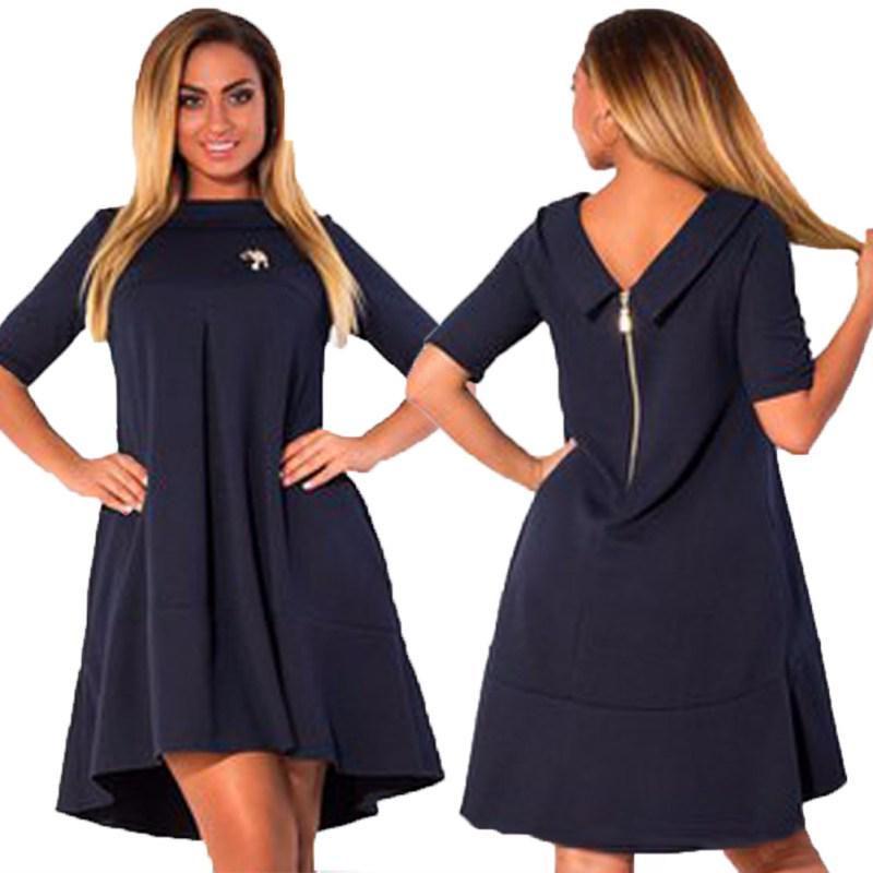 Elegant Women Zip Back Stretch Dress With Timeless Classic Appeal For Any Occasion