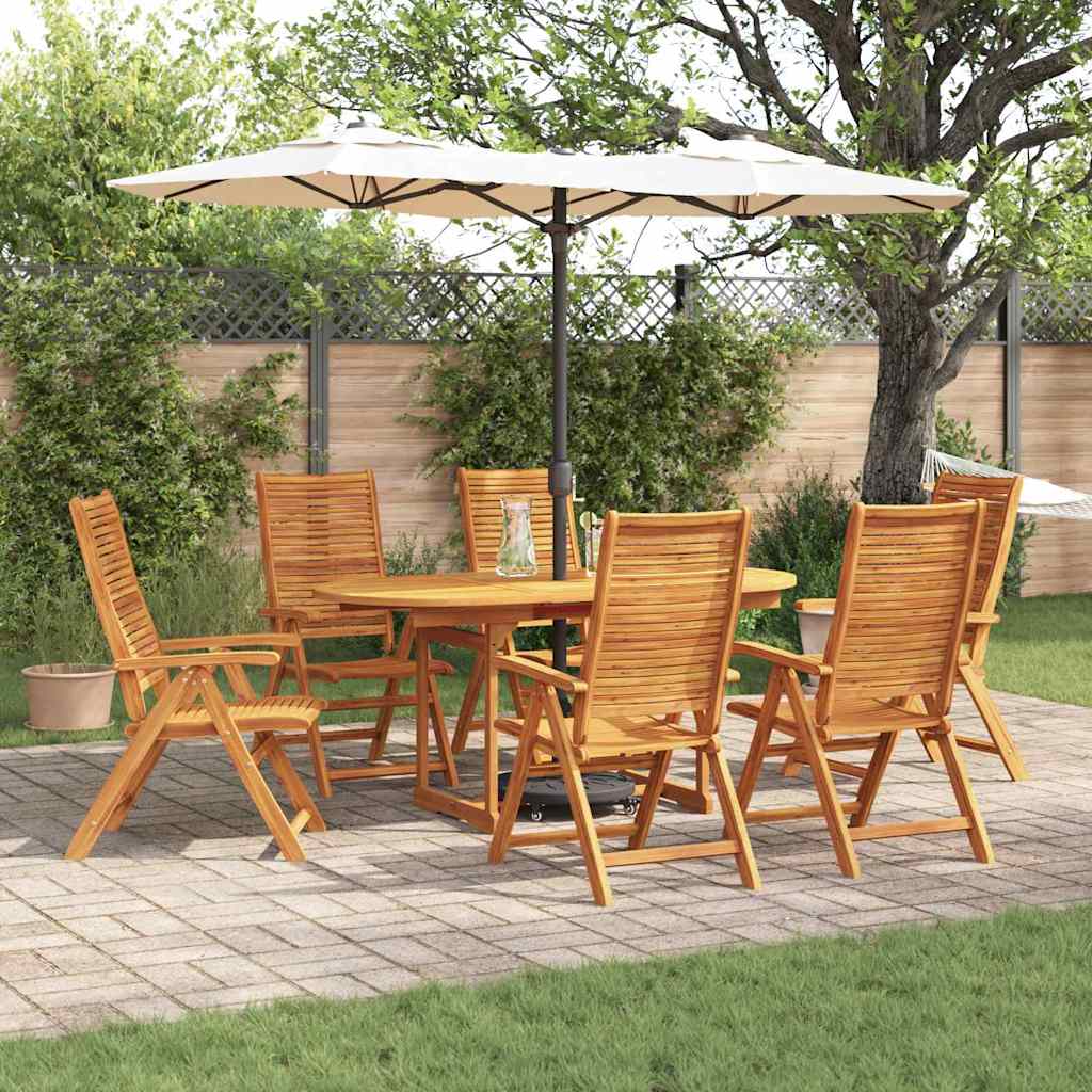 Garden Dining Set 7 pcs Brown Solid Acacia Wood