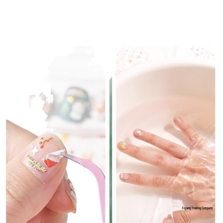 Christmas Cartoon Nail Stickers for Girls - Cute Decorative Journal Patterns for Kids