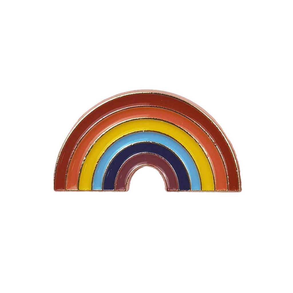 Rainbow Geometric Pineapple Brooch – Cute Cartoon Drip Oil Design Alloy Badge