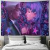 Neon Couple Art Tapestry Modern Home Decor Creative Fabric Wall Hanging for Living Room Bedroom Warm Background
