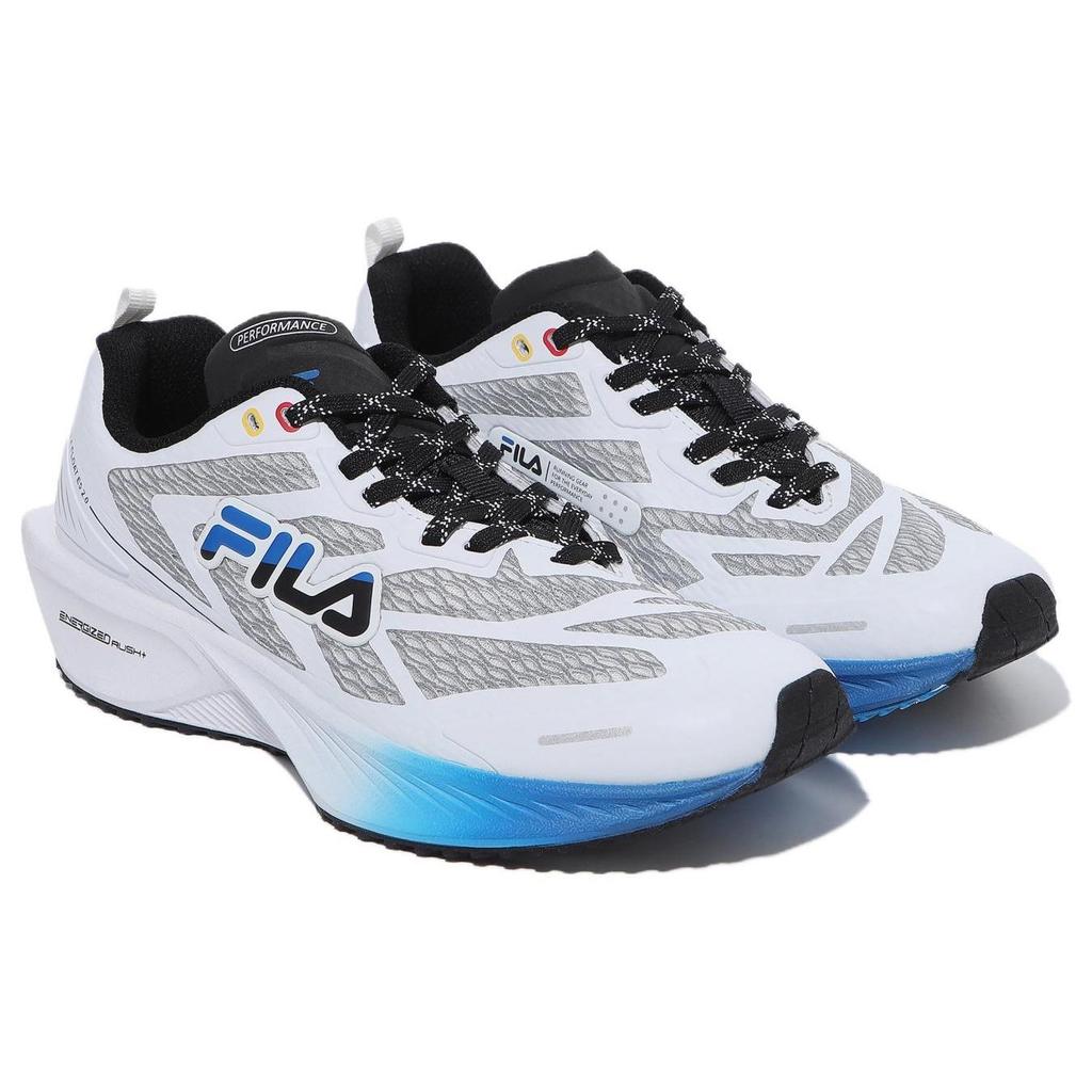 FILA Nre E5 Comfortable Cushioning, Wear Resistant Low top Running Shoes Unisex White Blue Korean Style 1RM02700F_400