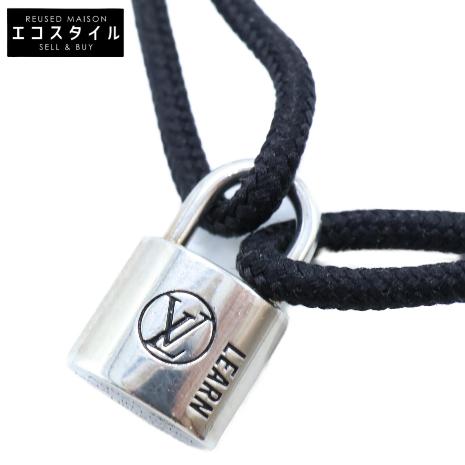 

LOUIS VUITTON Q05942 Ag925 Padlock Charm Silver Lockit Learn Bracelet Silver / BlackUsed