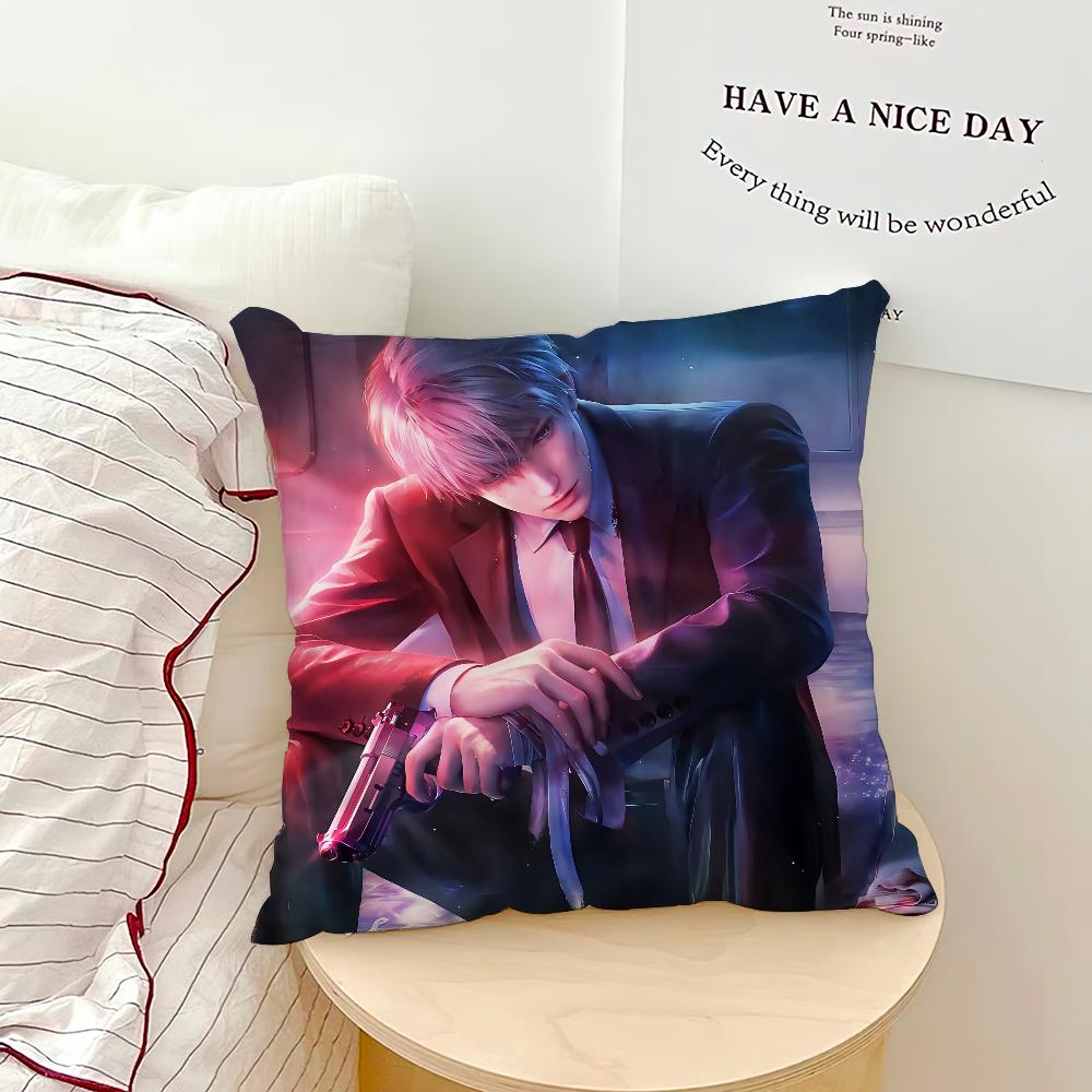 Xavier Love and Deepspace Wedding Card Chibi Cushion Cover Soft Pillow Case for Sofa Living Room Home Decor Protective Covers