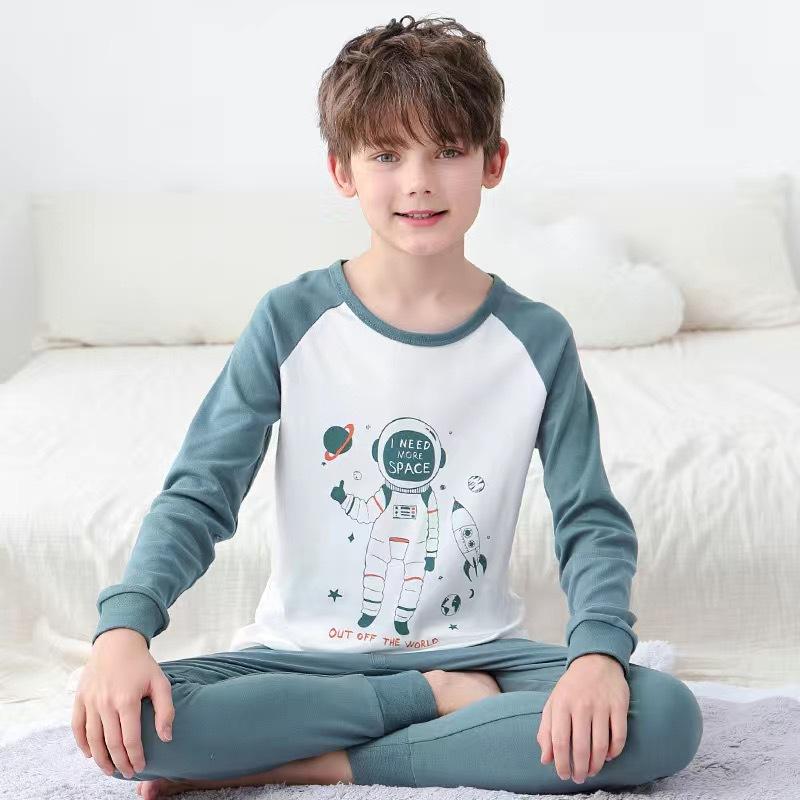 ew children's long ohns set boys older children baby bottoms children's clothing wholesale pajamas homewear tide