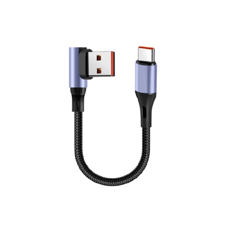 Compact USB to USB C Power Adapter Cord Wire Nylon Reinforced Data Cable Bend/Straight Head Design Quick Charging