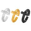 Fashion Vintage Jesus Cross Rings for Men, Waterproof Stainless Steel Adjustable Open Rings, Religious Party Jewelry Gift