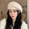RICYGVM Fashion Women Knitted Beret Winter Warm Pullover Cap Solid Color Woolen Crochet Bonnet Girl Painter Artist Hats Beanie