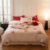 New Year Limited Cotton Long-Staple Cotton Four-Piece Set Cute Towel Embroidery Cotton Red Quilt Cover