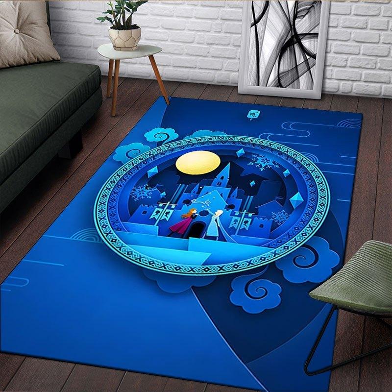 1pc Frozen Pattern Carpet Area Rug Non Slip Carpet Hand Washable Floor Mat Suitable For Living Room Bedroom Home Decor Room Decor