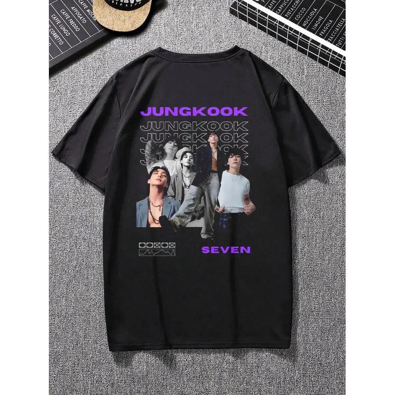 Camiseta De Collage Vintage Morada Jung Kook Seven De Bts S разноцветный