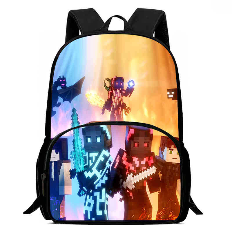 Minecraft Printed Backpack Children'S Elementary School Bag