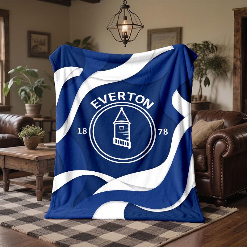 Everton Football Print Flannel Blanket Soft Warm Sofa Bed Throw Blanket For Home Office Bedroom