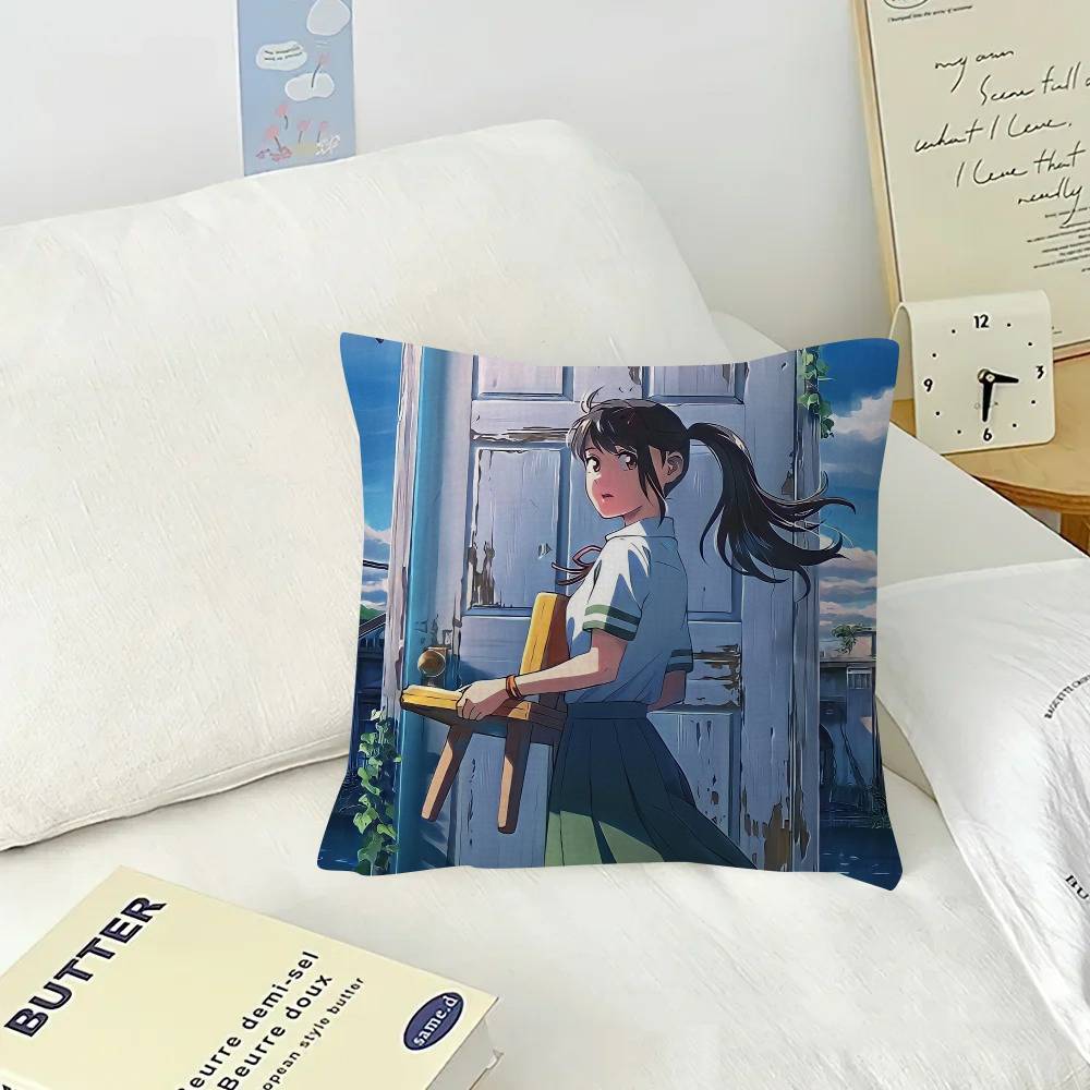 Anime Suzume daijin  Pillow Cushion Cover Pillowcase Living Room Sofa Home Decor Customized