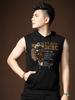 Summer Thin Men's Outerwear Tiger Rhinestone Hooded Sleeveless T-shirt Vest Fashion Casual Sports Waistcoat Men's Clothing