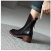 Spring and Autumn Woman Mid Calf Boots Women Zipper Heels Female Footwear Ladies Leather Short Boots Women's Shoes