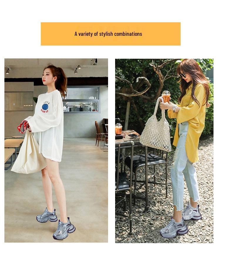 Women's Petite Mesh Breathable Platform Sneakers, Summer 2025 Fashion Casual Sport Shoes